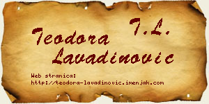 Teodora Lavadinović vizit kartica
